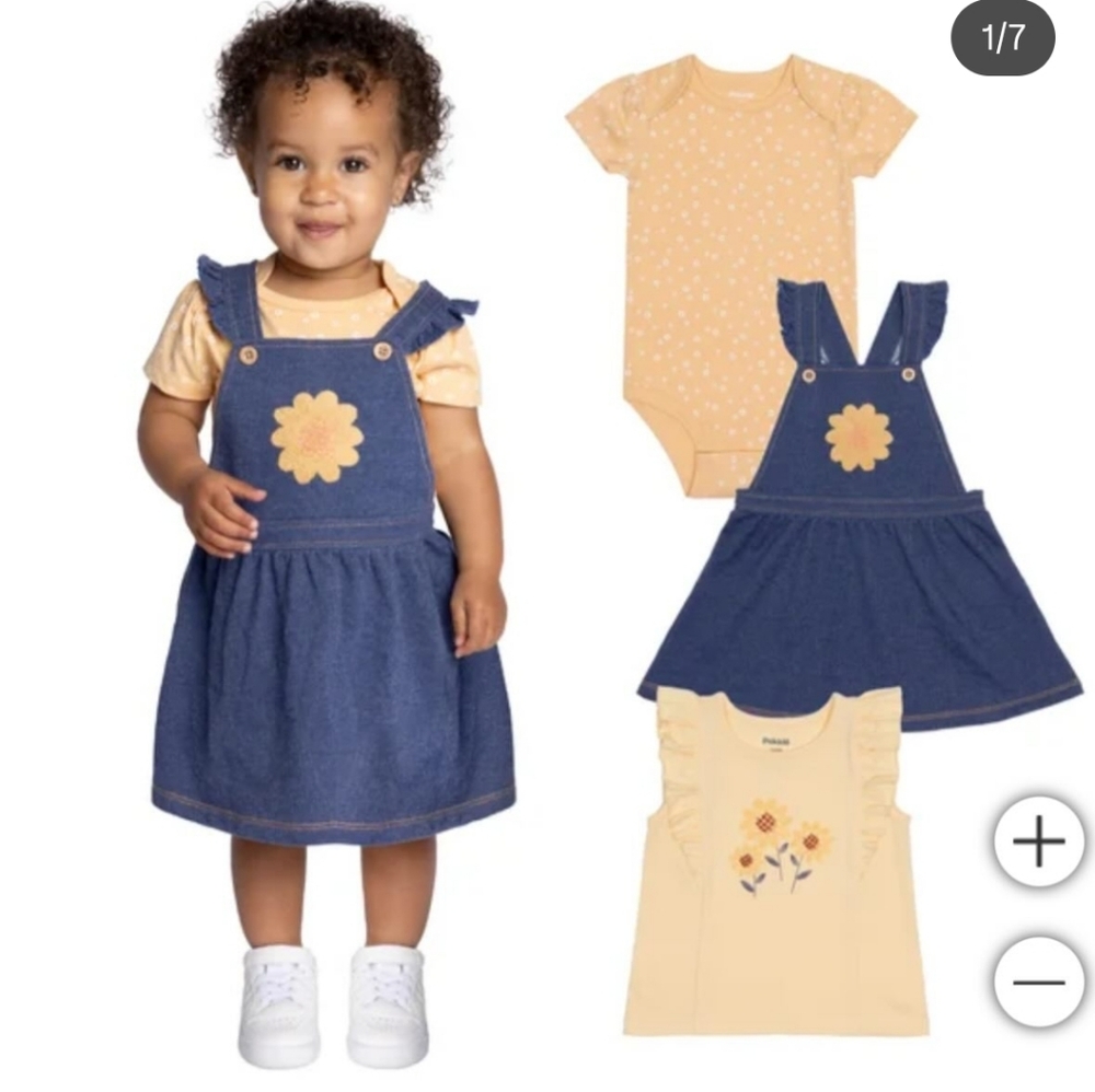NWT Charming Kids Floral Set - Cream and Blue